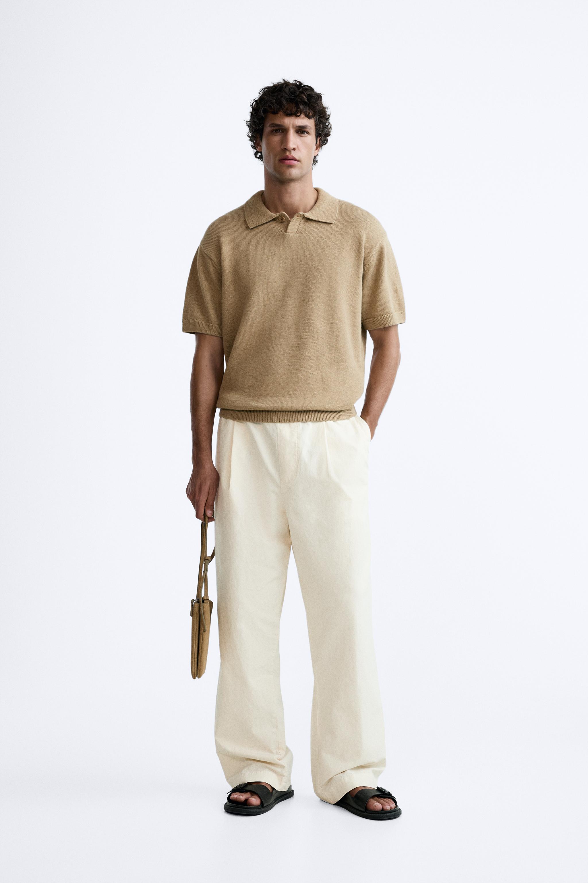 WIDE FIT JOGGER WAISTBAND PANTS - Oyster-white | ZARA United States