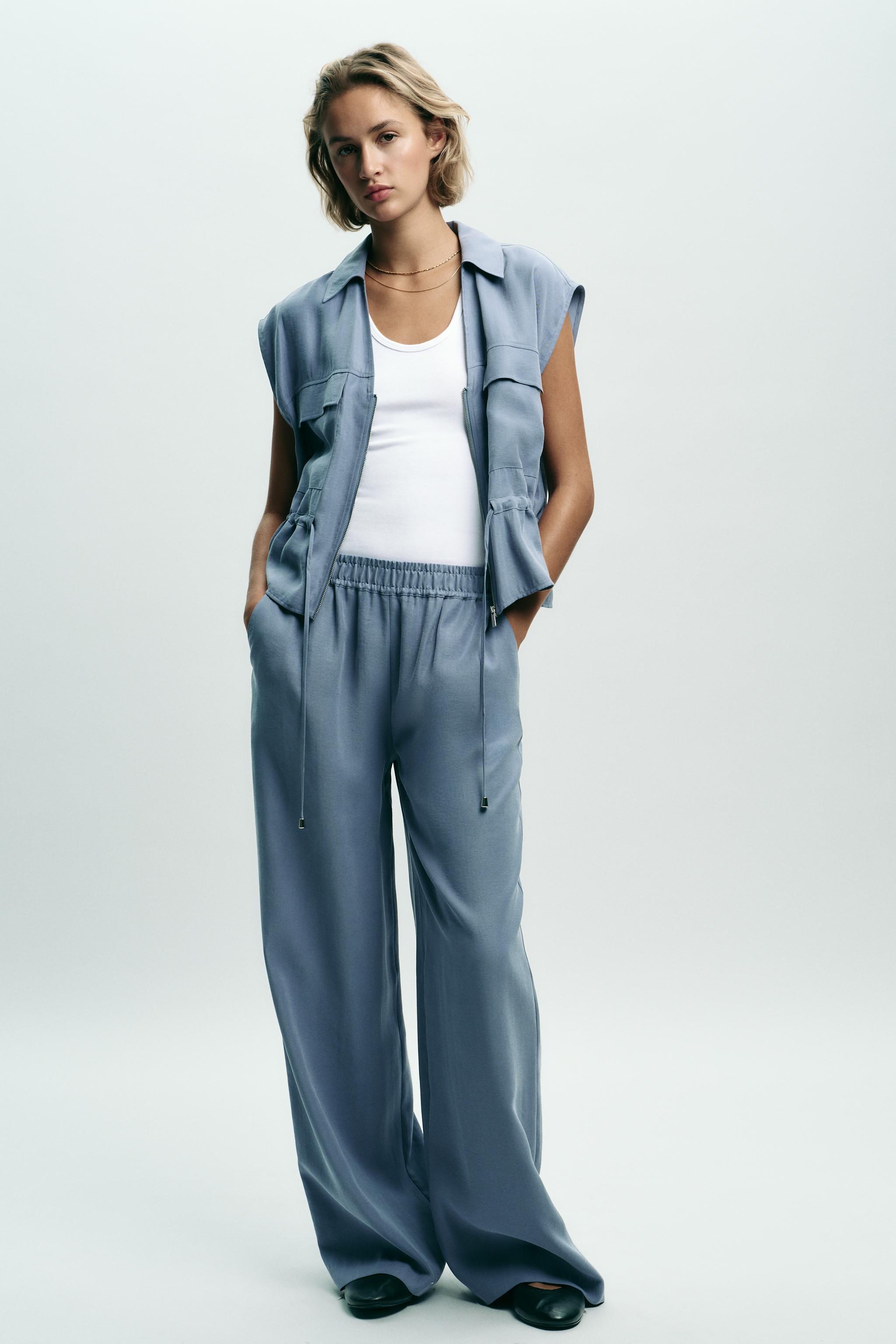 ZARA ブルーグレー パンツスーツ上下 M〜L 38 SLIM FIT スーツパンツ - 空色 | ZARA Japan / 日本