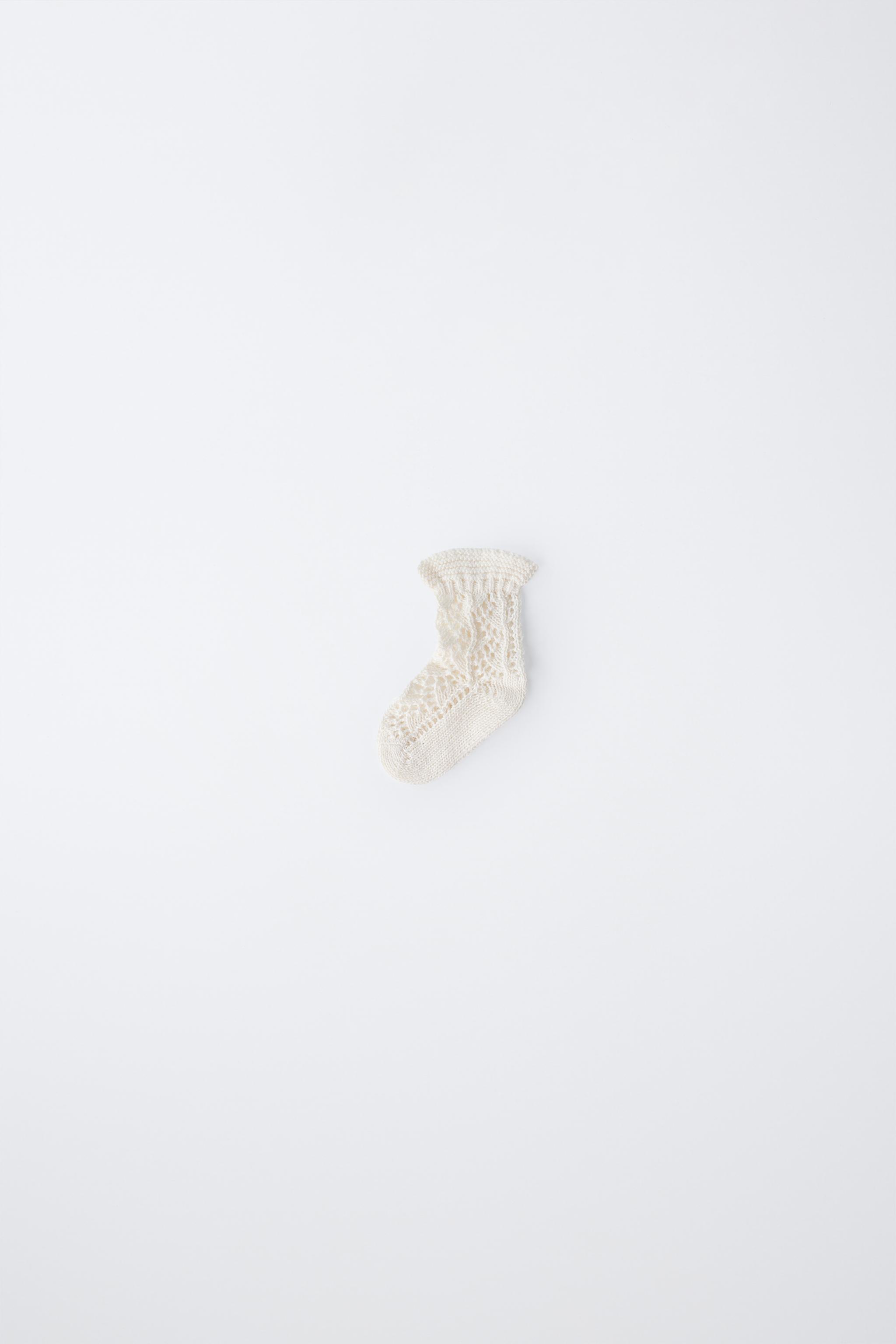 CHAUSSETTES AJOURÉES EN COTON ET SOIE