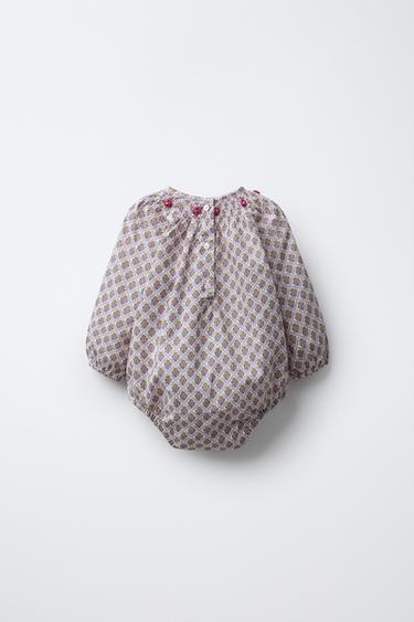 BODY IMPRIMÉ FLEURS - Rose clair de Zara - Image 1