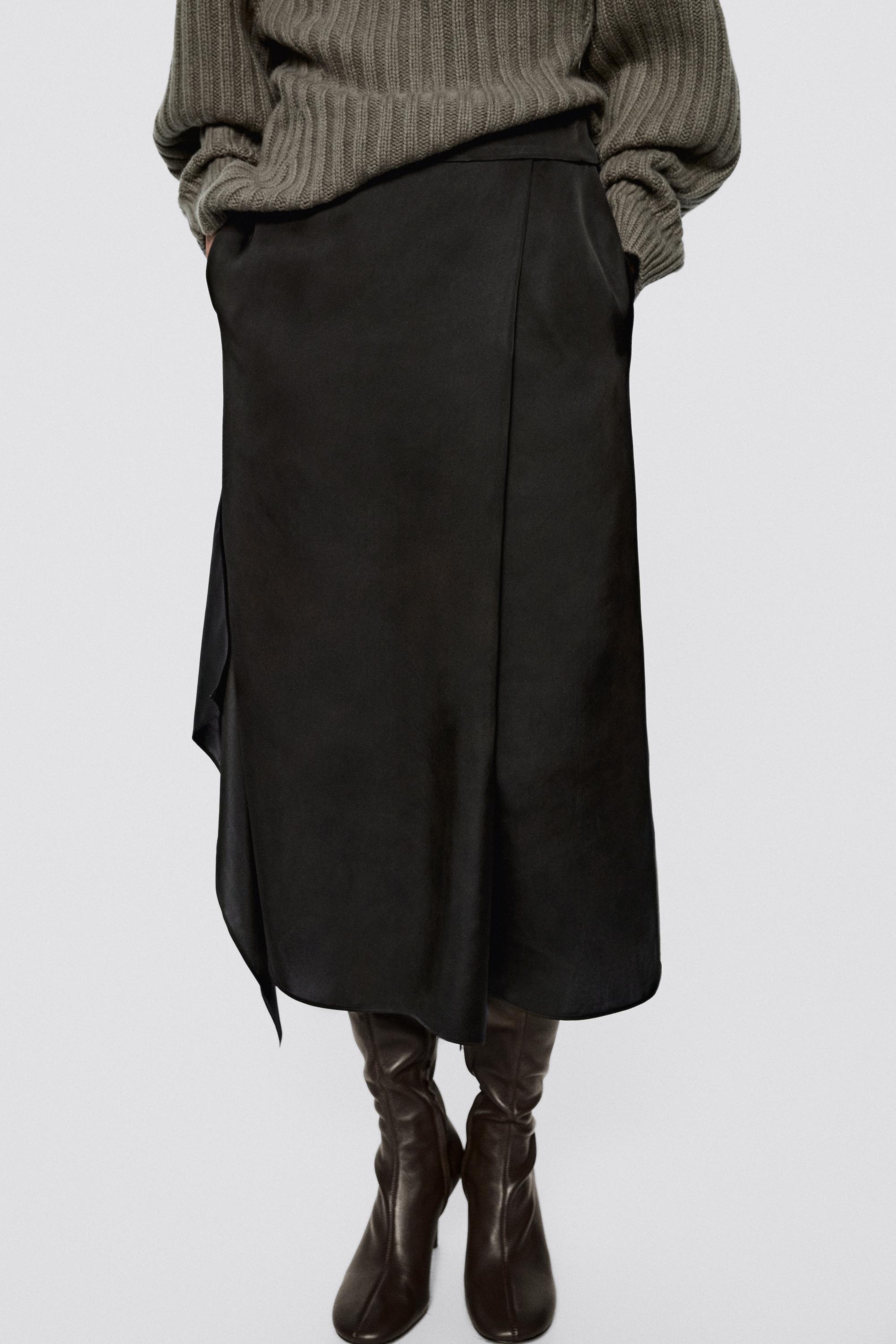 Flowing satin skirt with split detail - LIMITED EDITION