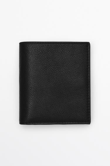 Portefeuille en cuir nappa - Noir de Zara