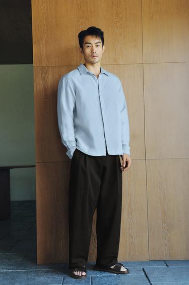 LIGHTWEIGHT DENIM SHIRT - Sky blue by Zara