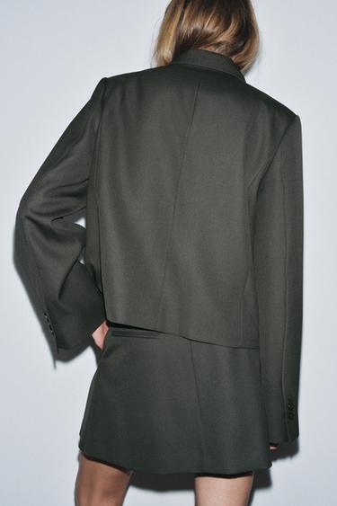 JUPE COURTE PLIS ZW COLLECTION - Kaki de Zara - Image 2