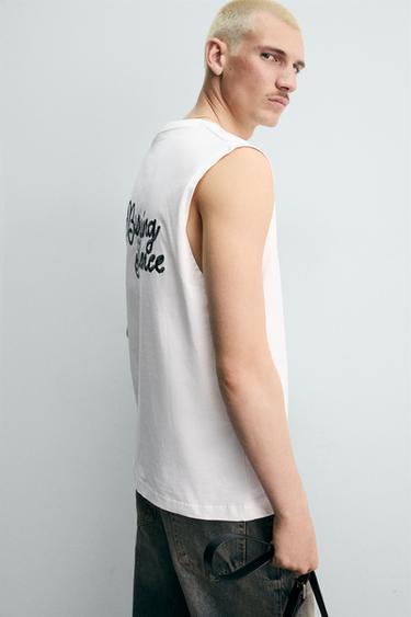 DÉBARDEUR RELAXED FIT BRODÉ - Blanc de Zara - Image 5