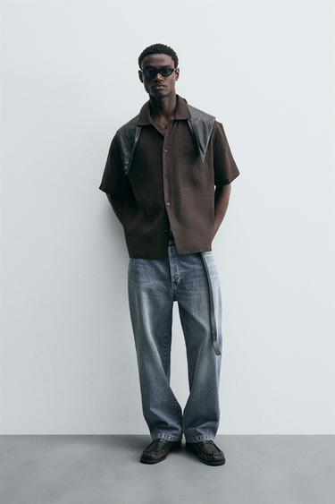 LIMITED EDITION WAXED BAGGY FIT JEANS - Blue by Zara - Image 0