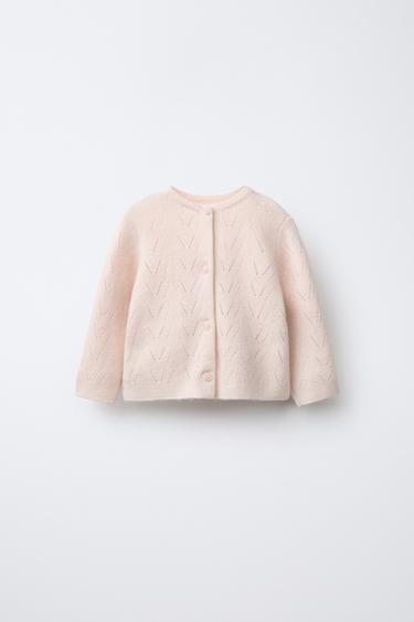 Zara 棉羊毛 2 合 1 針織衫外套 - 淺米色 - 圖片 0