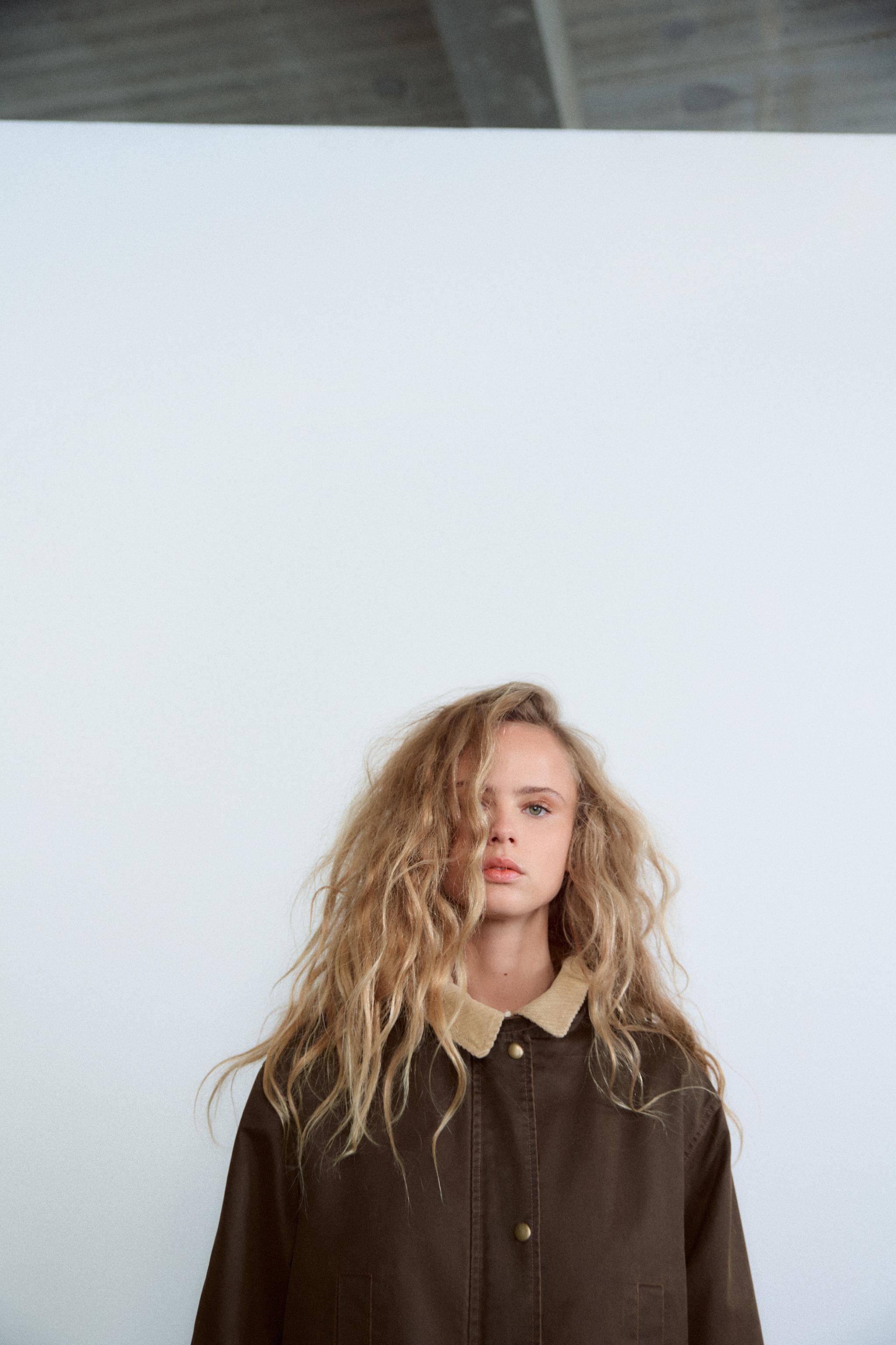 CONTRAST COLLAR JACKET - Brandy | ZARA United States