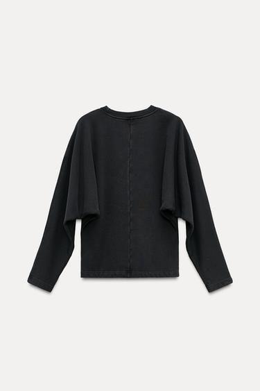 SWEAT AJUSTÉ MANCHES LONGUES - Charbon de Zara - Image 5