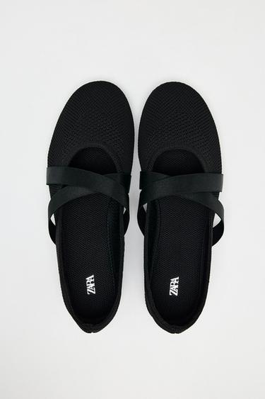 BALLERINES CROISÉES EN TISSU - Noir de Zara - Image 5