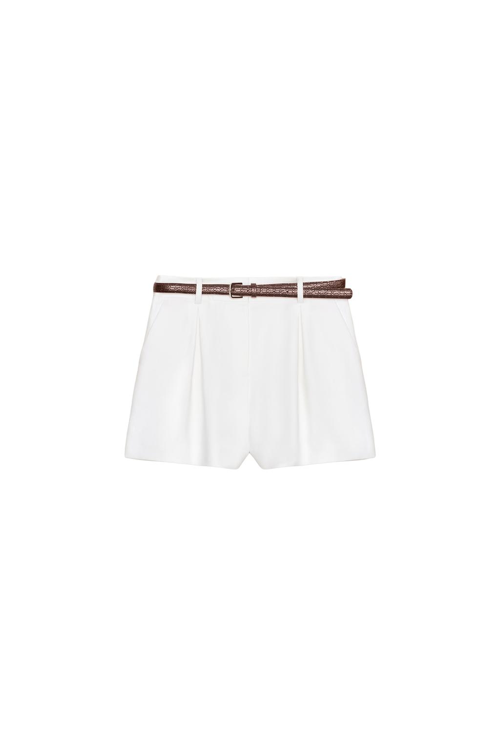 HIGH-WAISTED BELTED SHORTS - image 3