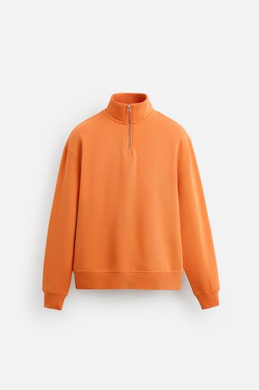 SWEAT COL ZIPPÉ BASIQUE - Orange de Zara - Image 5