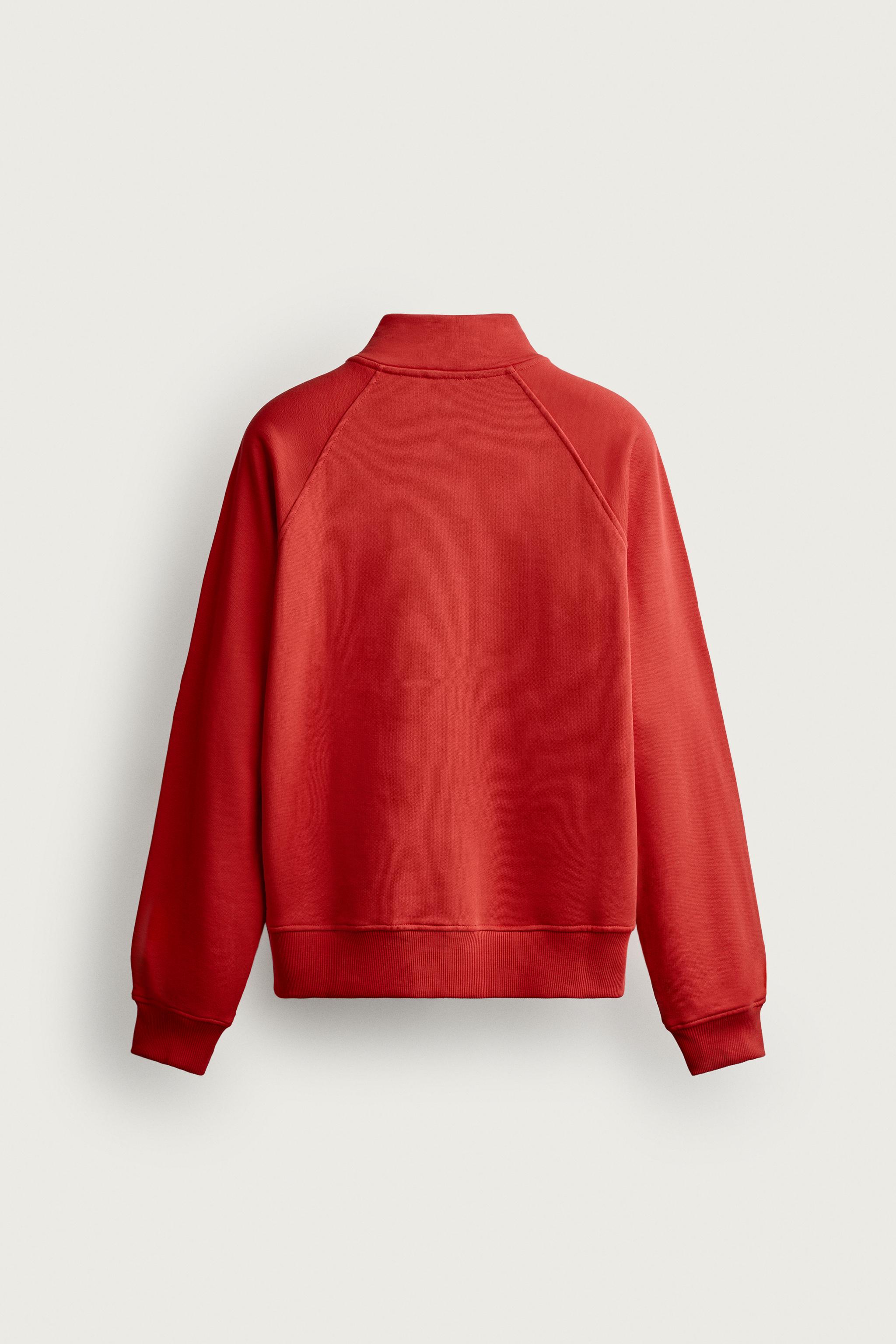 CONTRAST ZIP RELAXED FIT SWEATSHIRT