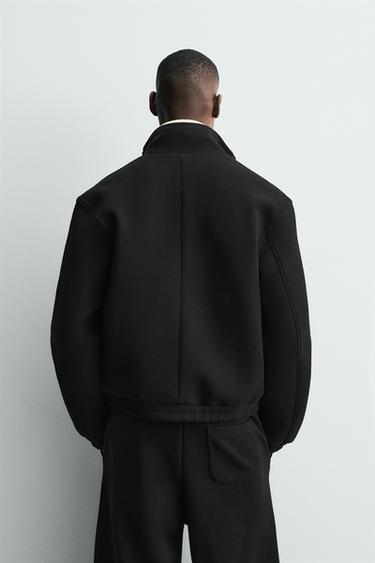 NEOPRENE-EFFECT BOXY FIT JACKET - Black by Zara - Image 2