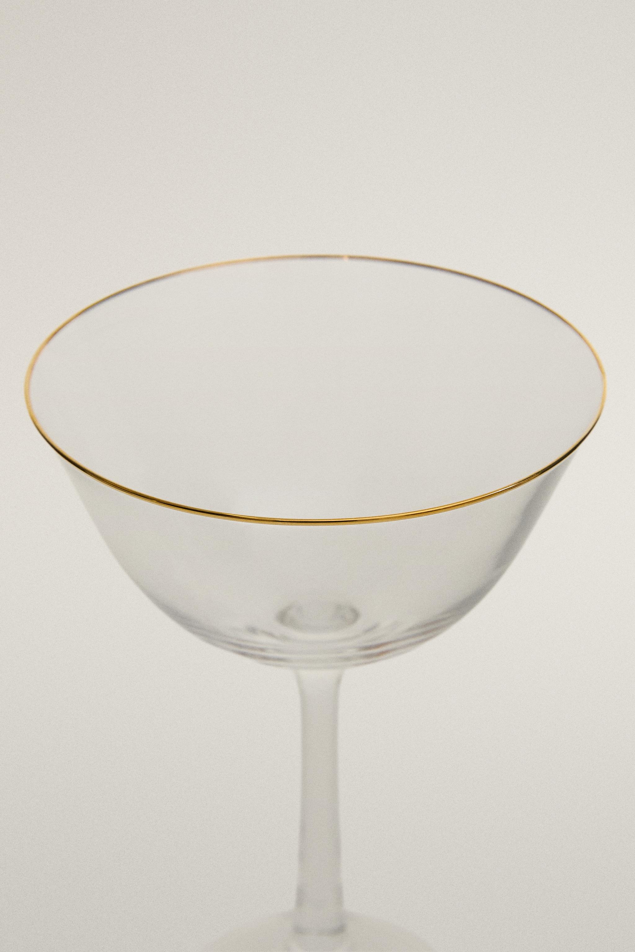 CHRISTMAS RIM GLASS COCKTAIL COUPE