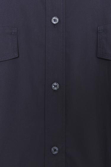 CHEMISE EN POPELINE AVEC ÉPAULETTES - Bleu marine de Zara - Image 8