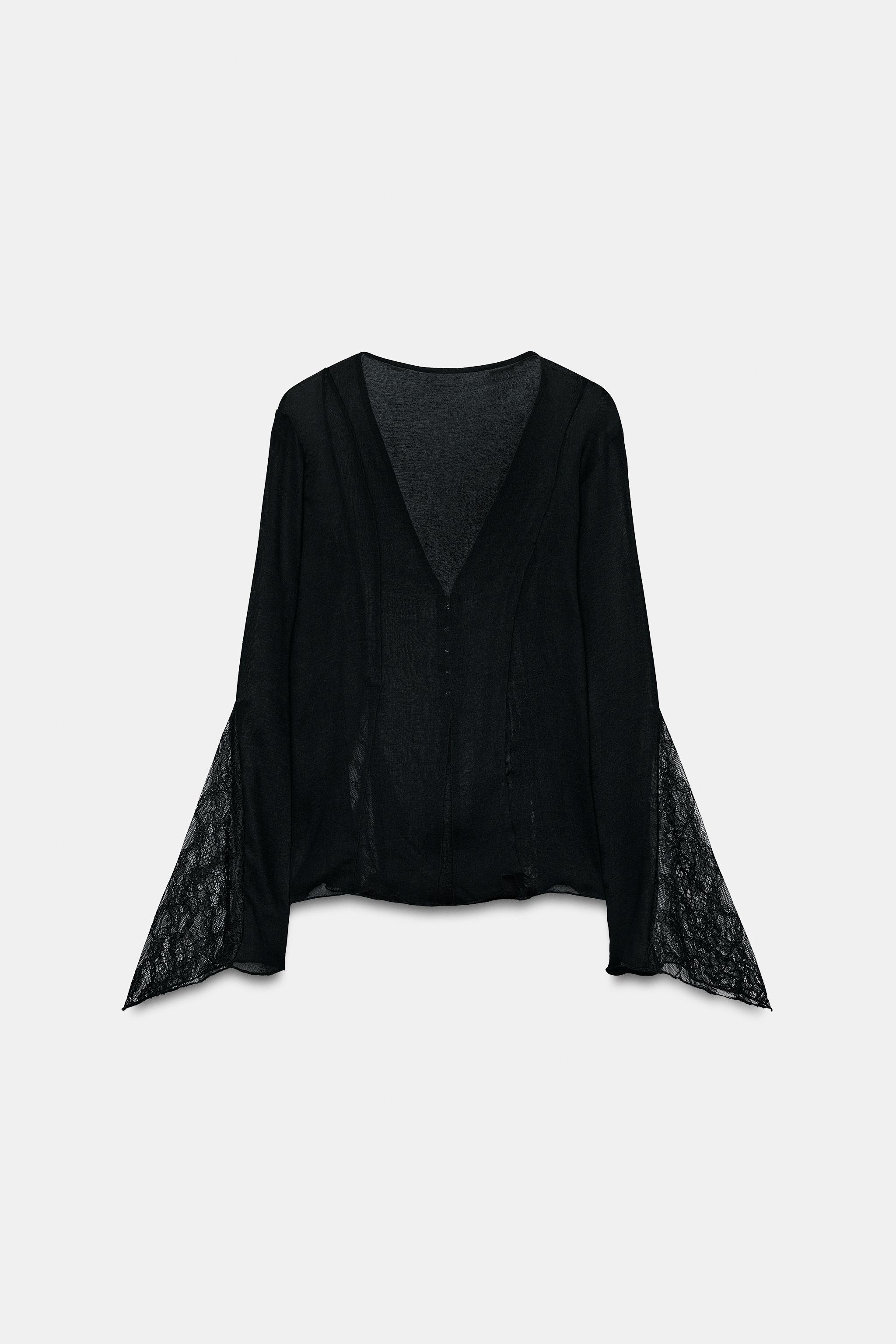 Zara DANTEL DETAYLI TOP görsel 7