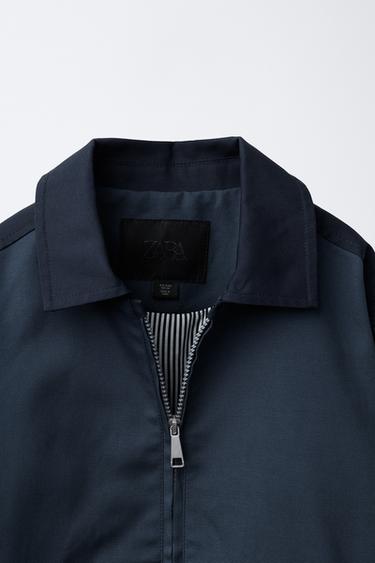 COLOUR BLOCK TWILL JACKET - Blue by Zara - Image 4
