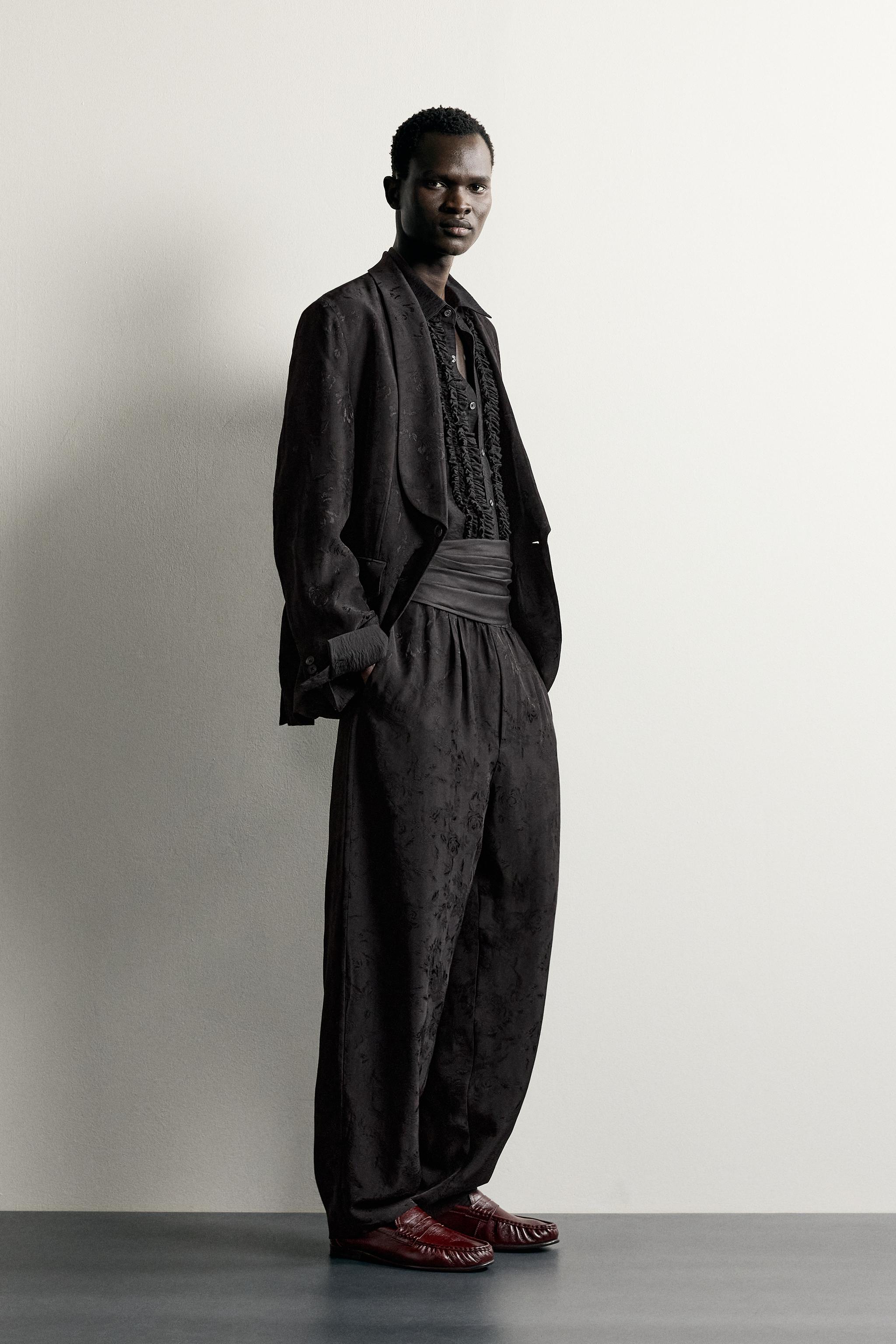 PANTALON FLUIDE JACQUARD FLORAL