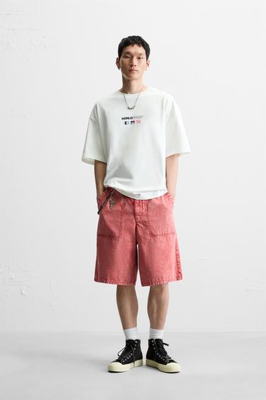 FLAG PRINT T-SHIRT - Oyster-white by Zara - Image 0