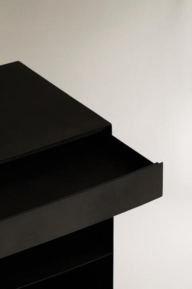 METAL SIDE TABLE WITH DRAWER - Charcoal by Zara - Image 2