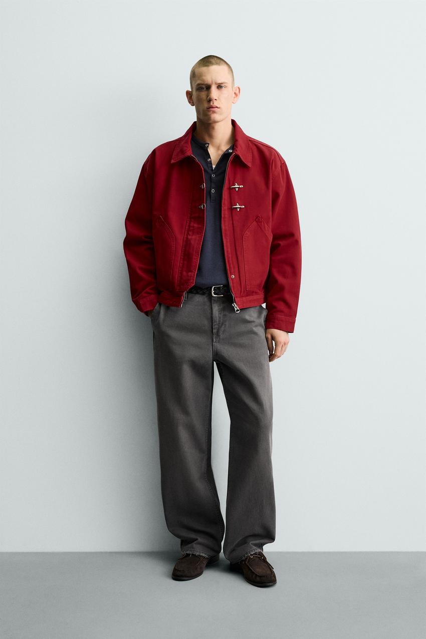Zara - Washed Relaxed Fit Chino Pants - Gray - 32 (Us 32) - Man