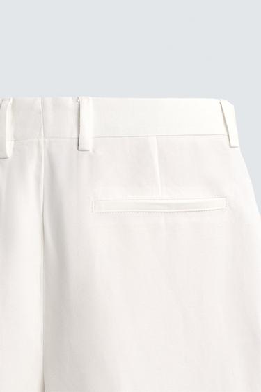 RELAXED FIT VISCOSE/LINEN SUIT TROUSERS - White by Zara - Image 7