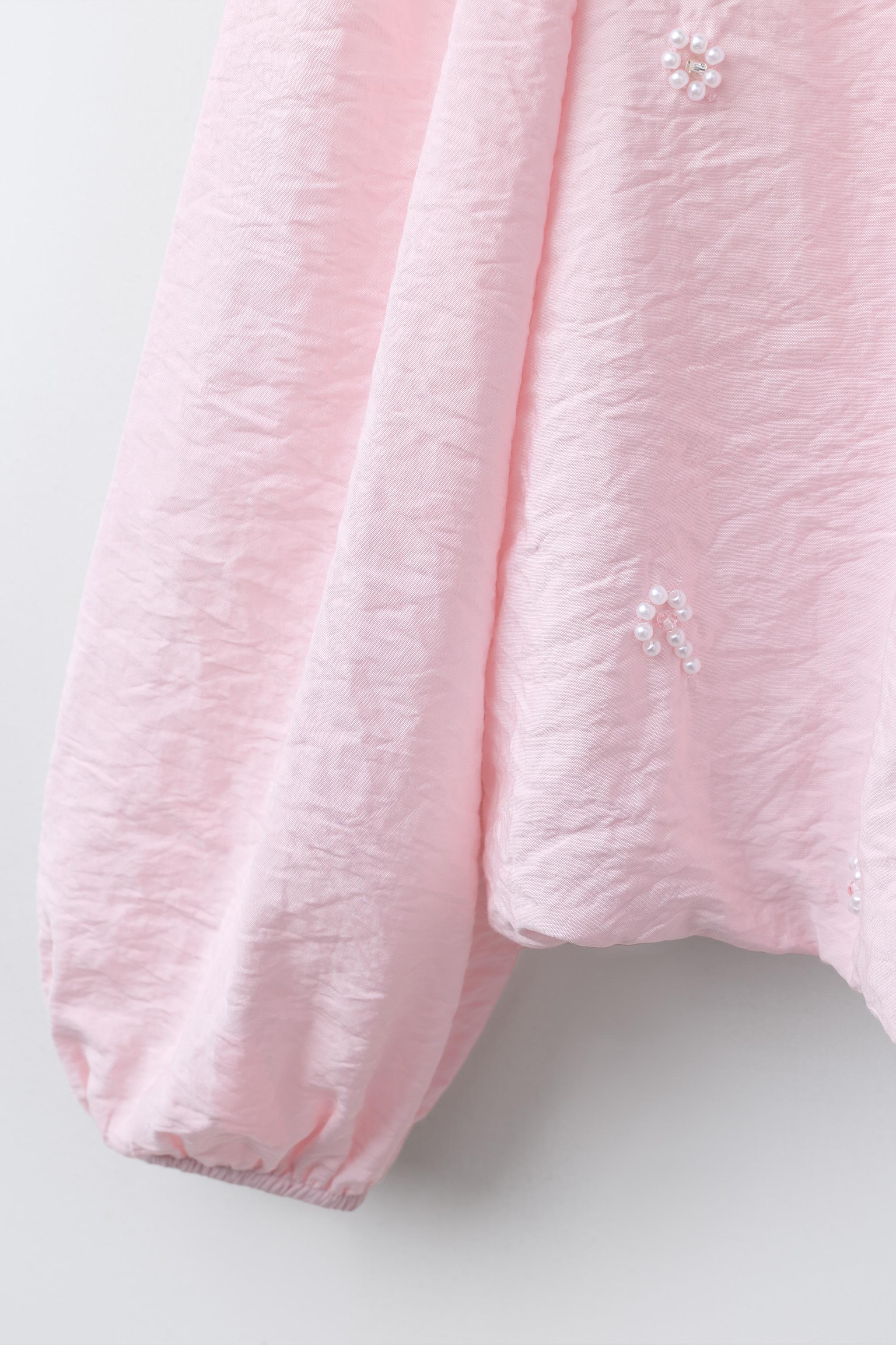 BLOUSE SATINÉE PERLES