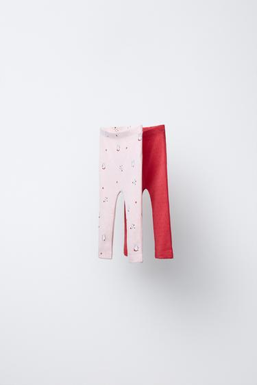 2ER-PACK LEGGINGS MIT PRINT - Rosa von Zara
