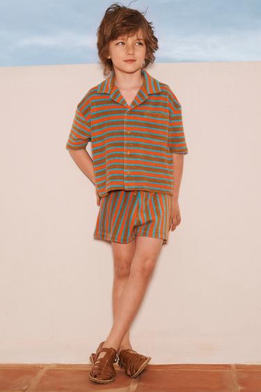 CHEMISE POLO EN TISSU ÉPONGE À RAYURES ÉDITION LIMITÉE - rayures de Zara - Image 0