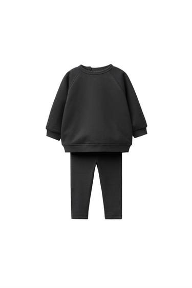 無地スウェットシャツ＆レギンスセットダークアンソラジットZaraの無地スウェットシャツ＆レギンスセット - ダークアンソラジット 
