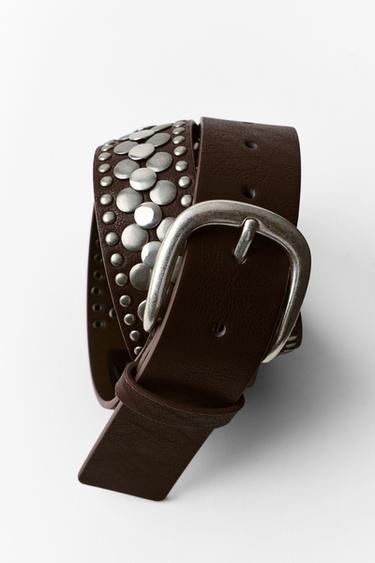CEINTURE CLOUS - Marron de Zara