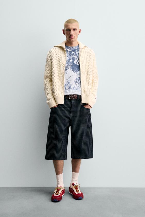 JACQUARD CABLE KNIT CARDIGAN CHAMPION ® X ZARA