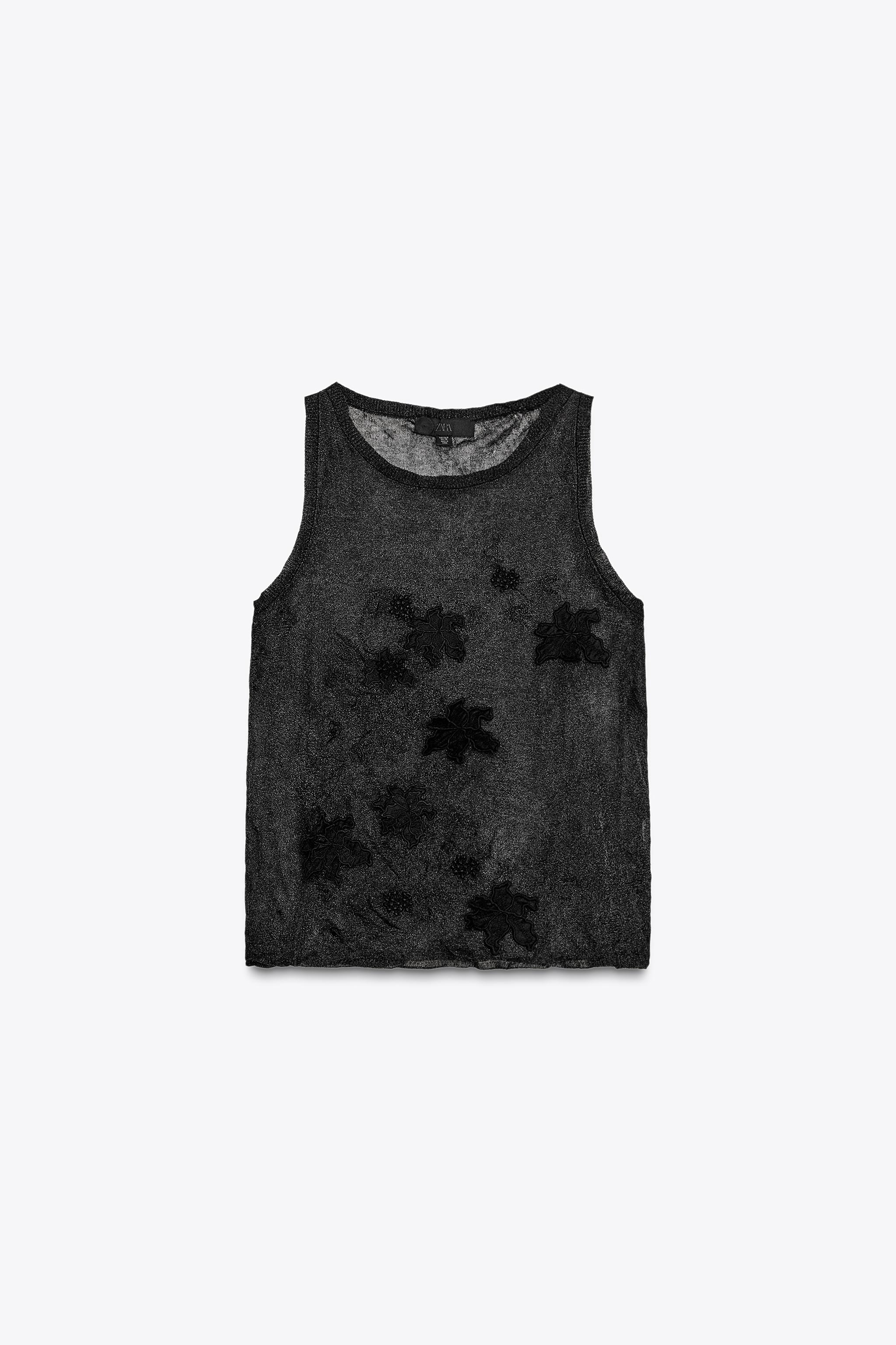 セミシースルー構造ニットトップス - ブラック | ZARA Japan / 日本