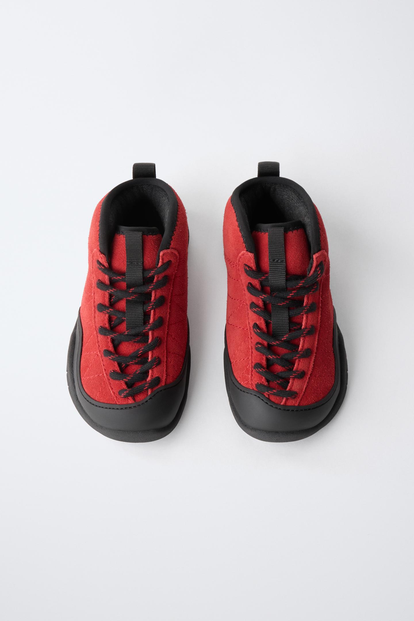 Детские кроссовки Zara Contrast Sneaker, цвет: Красный — фото 6