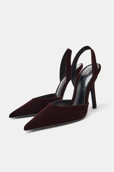 CHAUSSURES À TALONS EFFET VELOURS - Bordeaux de Zara - Image 3