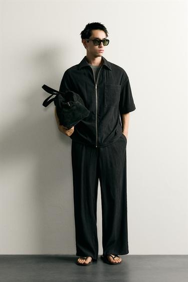 CAMISA RELAXED FIT RELIEVE - Negro de Zara - Imagen 0