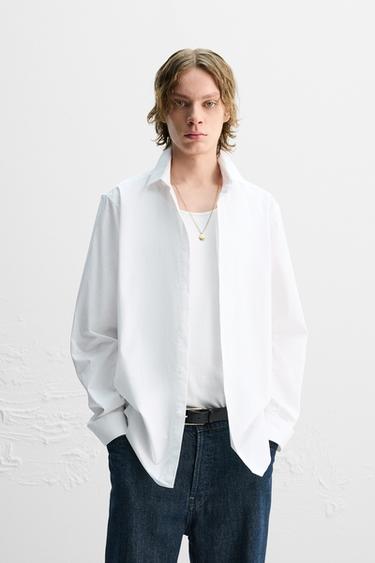 STRIPED TEXTURED SHIRT - White by Zara