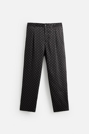LIMITED EDITION GEOMETRIC PRINT TROUSERS - Navy blue by Zara - Image 2