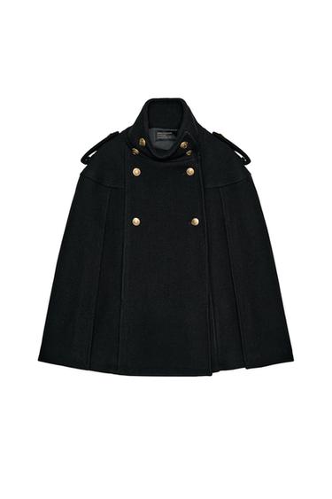 CAPA AMB MESCLA DE LLANA MANTECO ZW COLLECTION - Negre de Zara