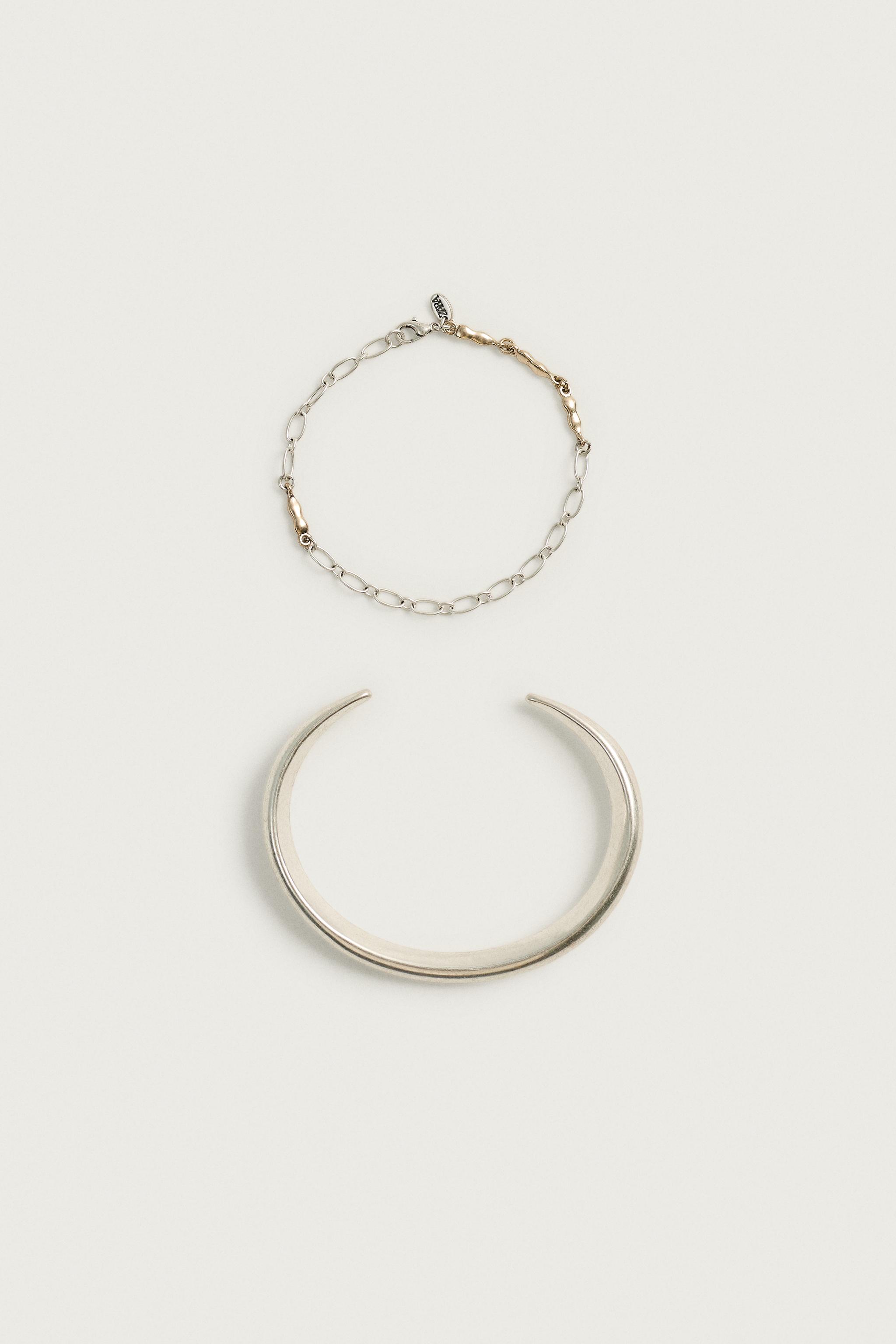 メタルコンビブレスレット 2本セット - シルバー | ZARA Japan / 日本