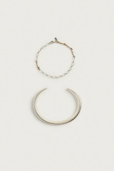 2-PACK METALLIC BRACELETS — Silver 1