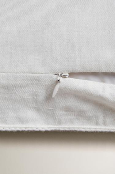 PATCHWORK CROCHET COTTON QUILTED CUSHION COVER - White by Zara - Image 3