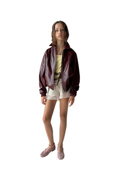 Chaqueta bomber de piel sintética