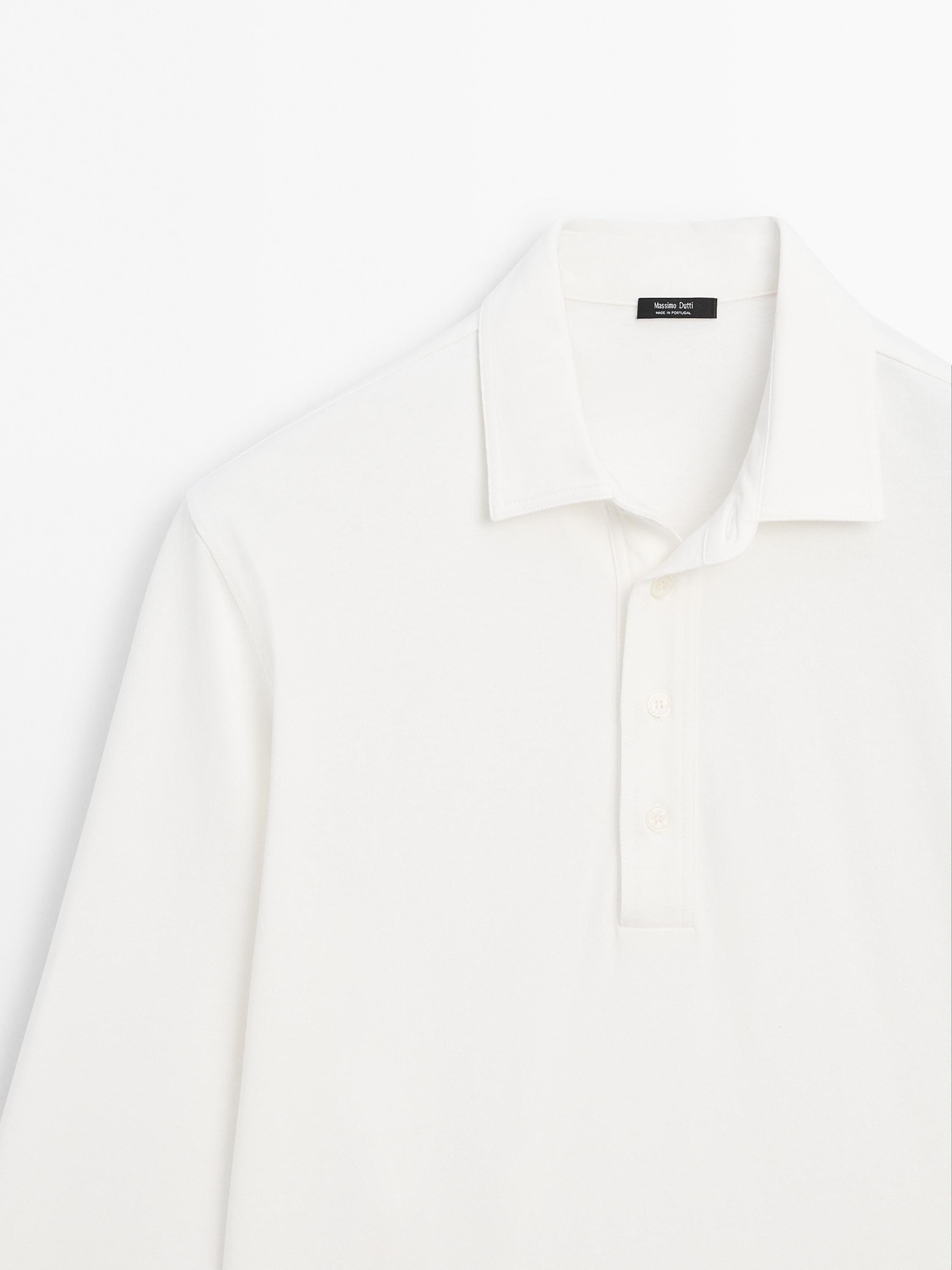 Polo 100 % coton à manches longues