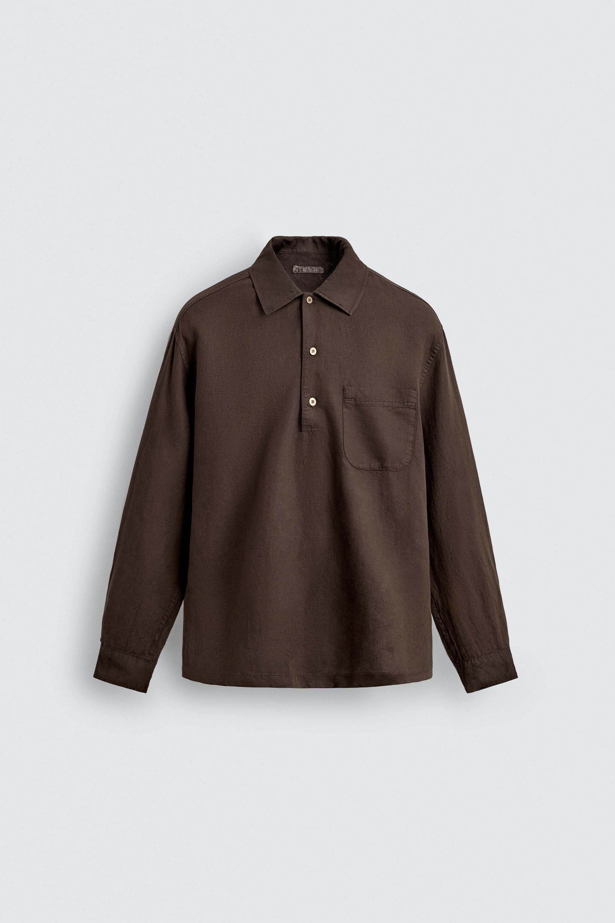 LINEN COTTON BLEND POLO SHIRT