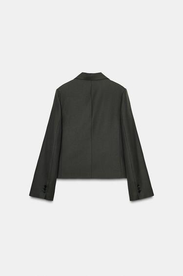 ZW COLLECTION STRAIGHT BLAZER - Khaki by Zara - Image 12