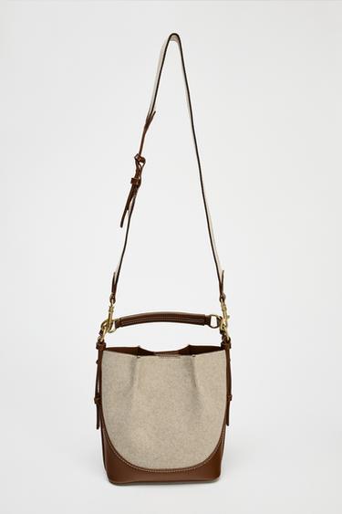 SAC SEAU SURPIQUÉ - Marron foncé de Zara - Image 2