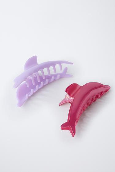 TWO-PACK OF DOLPHIN HAIR CLIPS - Fuchsia by Zara - Image 2
