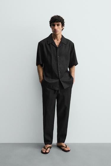Pantalones 100% lino corte relajado